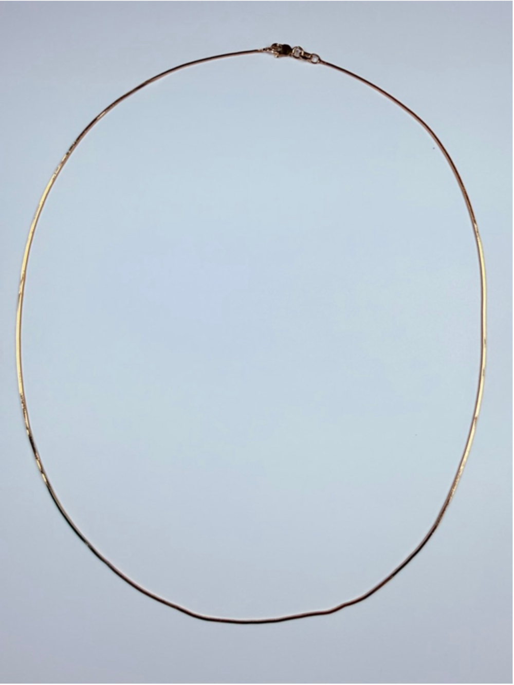14K Solid Yellow Gold Classic Snake Link Box Chain 1MM Necklace 19.75” - Picture 4 of 6